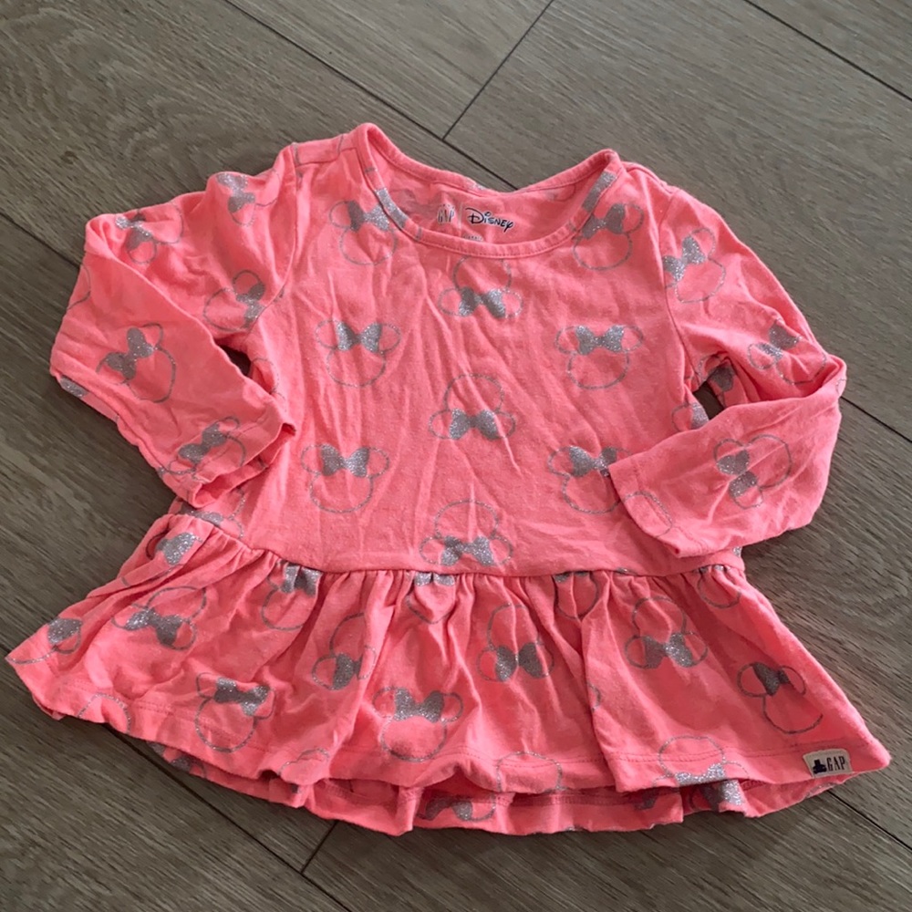 Baby Gap girls peplum top Disney Minnie Mouse 2yr